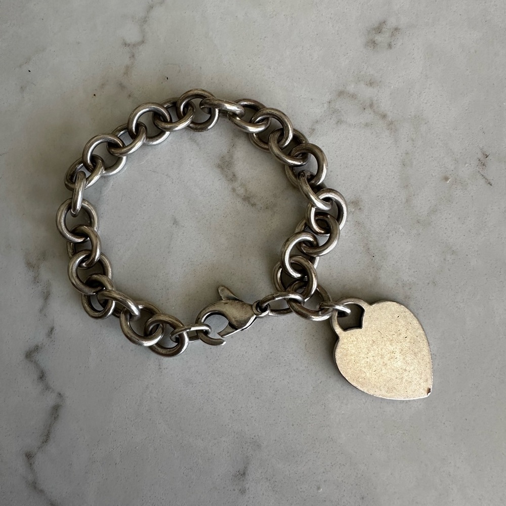 Tiffany & Co Silver Heart Charm Bracelet